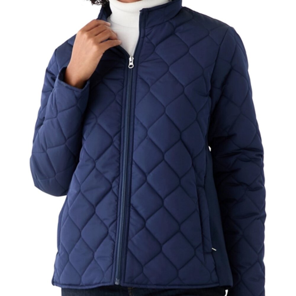 NWT Kim Rogers Women's Side Rib Puff Jacket, Large and XL, Dark Navy Blue
